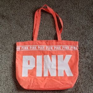 PINK light weight tote- Neon orange color